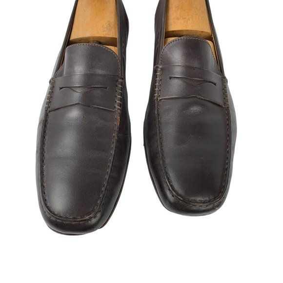 TODs Chocolate‎ Brown Leather Dress Penny Loafers main image 6